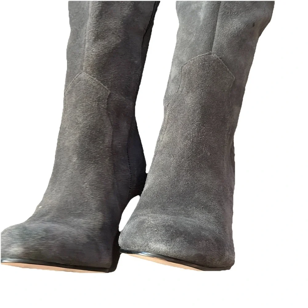 Corso Como Over Knee Boots Gray Suede Size 9.5 Classic Old Money Prep Minimalist
